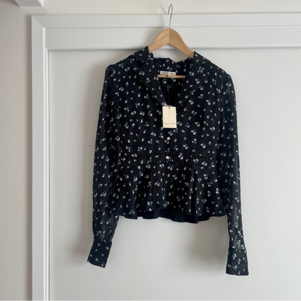 NWT EAST ORDER Sea Flower Ami Blouse w/ Long Sleeves - Picture 2 of 9